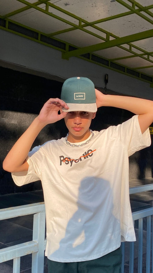 Logo print with contrast Tee- Offwhite-Orange - Psychic wear