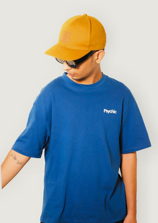 Streetwear.essentials smiley Tee -Egyptian blue-white-yellow - Psychic wear